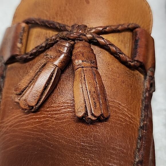 JOHNSTON MURPHY LEATHER LOAFER TASSEL ROPE HORSEBIT MEN 11.0 NICE STITCHING GUC main image 16